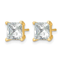 14ky 4 ctw Cert Lab Grown Dia VS/SI+ G+ Princess 4 Prong Hvy Wt Earring-EM1018-400C-LG