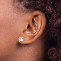 14ky 4 ctw Cert Lab Grown Dia VS/SI+ G+ Princess 4 Prong Hvy Wt Earring-EM1018-400C-LG