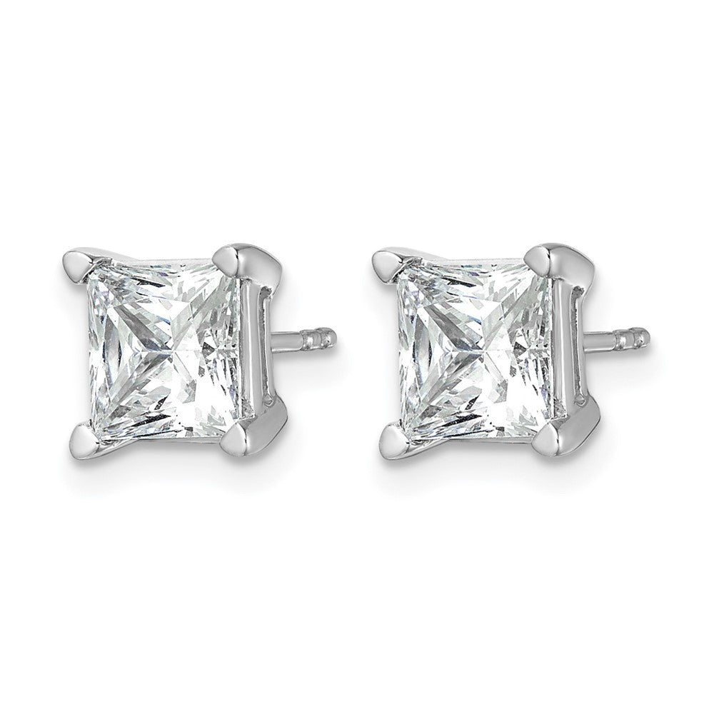 14kw 5 ctw Cert Lab Grown Dia VS/SI+ G+ Princess 4 Prong Hvy Wt Earring-EM1018-500C-WLG