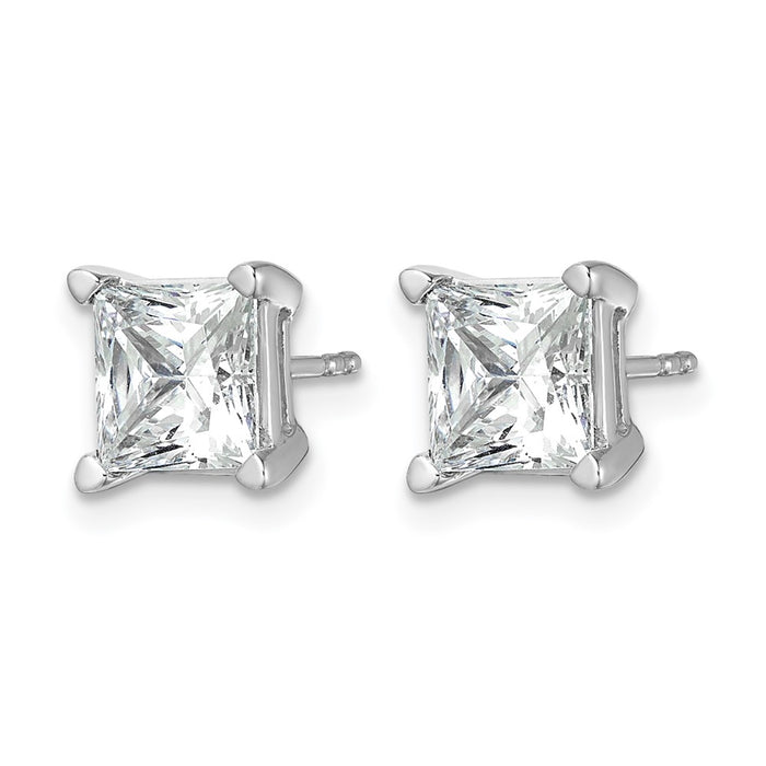 14kw 5 ctw Cert Lab Grown Dia VS/SI+ G+ Princess 4 Prong Hvy Wt Earring-EM1018-500C-WLG