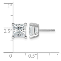 14kw 5 ctw Cert Lab Grown Dia VS+ F+ Princess 4 Prong Hvy Wt Earring-EM1018-500C-WLD