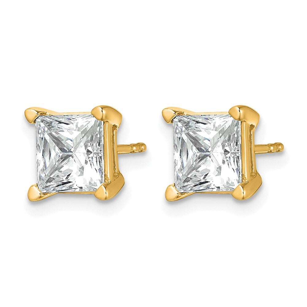 14ky 5 ctw Cert Lab Grown Dia VS/SI+ G+ Princess 4 Prong Hvy Wt Earring-EM1018-500C-LG