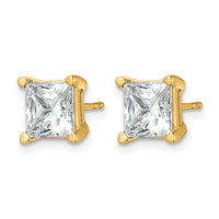 14ky 5 ctw Cert Lab Grown Dia VS/SI+ G+ Princess 4 Prong Hvy Wt Earring-EM1018-500C-LG