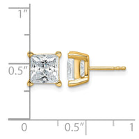 14ky 5 ctw Cert Lab Grown Dia VS/SI+ G+ Princess 4 Prong Hvy Wt Earring-EM1018-500C-LG