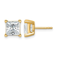 14ky 5 ctw Cert Lab Grown Dia VS/SI+ G+ Princess 4 Prong Hvy Wt Earring-EM1018-500C-LG