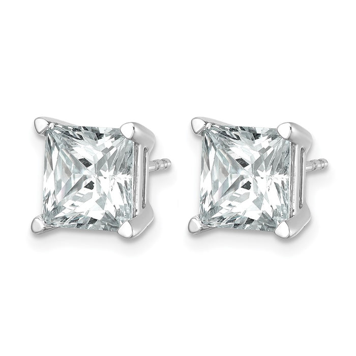 14kw 6 ctw Cert Lab Grown Dia VS/SI+ G+ Princess 4 Prong Hvy Wt Earring-EM1018-600C-WLG