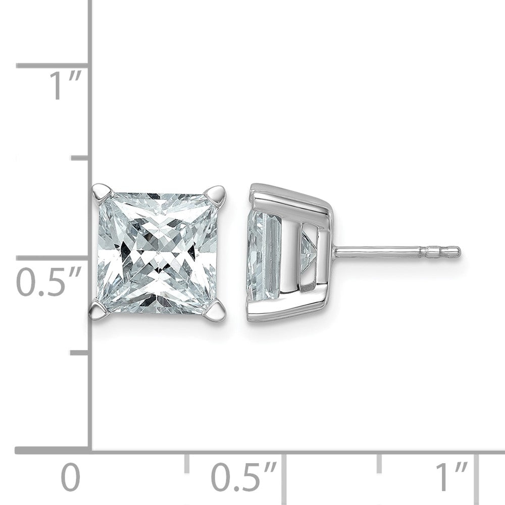 14kw 6 ctw Cert Lab Grown Dia VS/SI+ G+ Princess 4 Prong Hvy Wt Earring-EM1018-600C-WLG