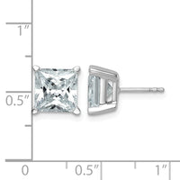 14kw 6 ctw Cert Lab Grown Dia VS/SI+ G+ Princess 4 Prong Hvy Wt Earring-EM1018-600C-WLG