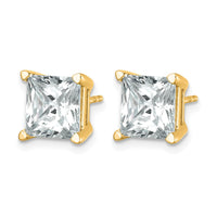 14ky 6 ctw Cert Lab Grown Dia VS/SI+ G+ Princess 4 Prong Hvy Wt Earring-EM1018-600C-LG