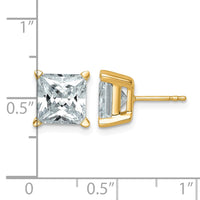 14ky 6 ctw Cert Lab Grown Dia VS/SI+ G+ Princess 4 Prong Hvy Wt Earring-EM1018-600C-LG