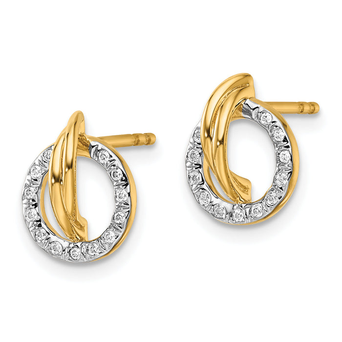 14K Polished Diamond Open Circle Drop Post Earrings-EM10205-010-YAA