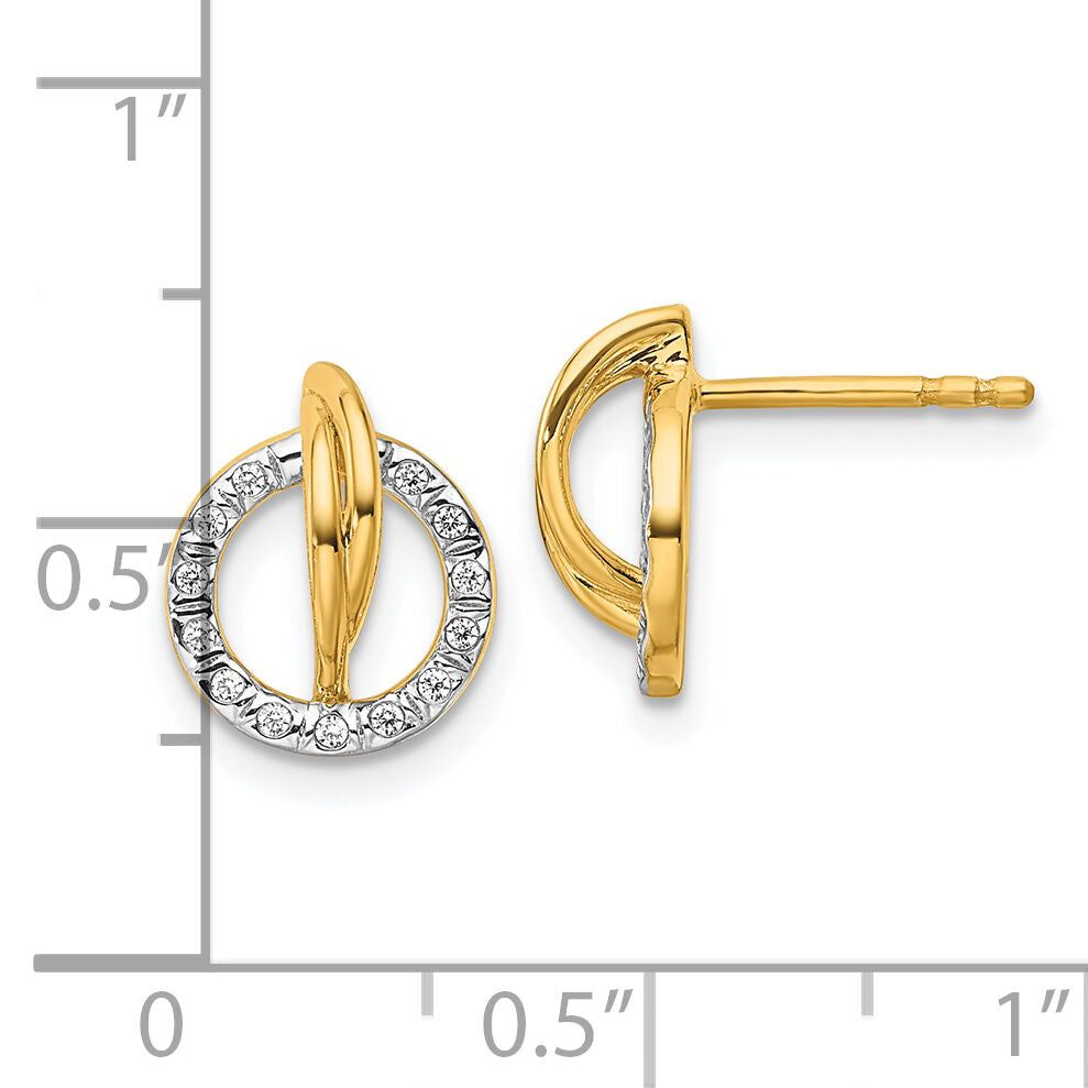 14K Polished Diamond Open Circle Drop Post Earrings-EM10205-010-YAA
