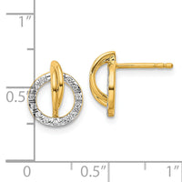 14K Polished Diamond Open Circle Drop Post Earrings-EM10205-010-YAA