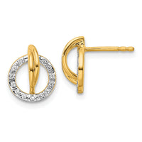 14K Polished Diamond Open Circle Drop Post Earrings-EM10205-010-YAA