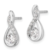 14K White Gold Polished Diamond Complete Tear-drop Post Earrings-EM10227-065-WAA
