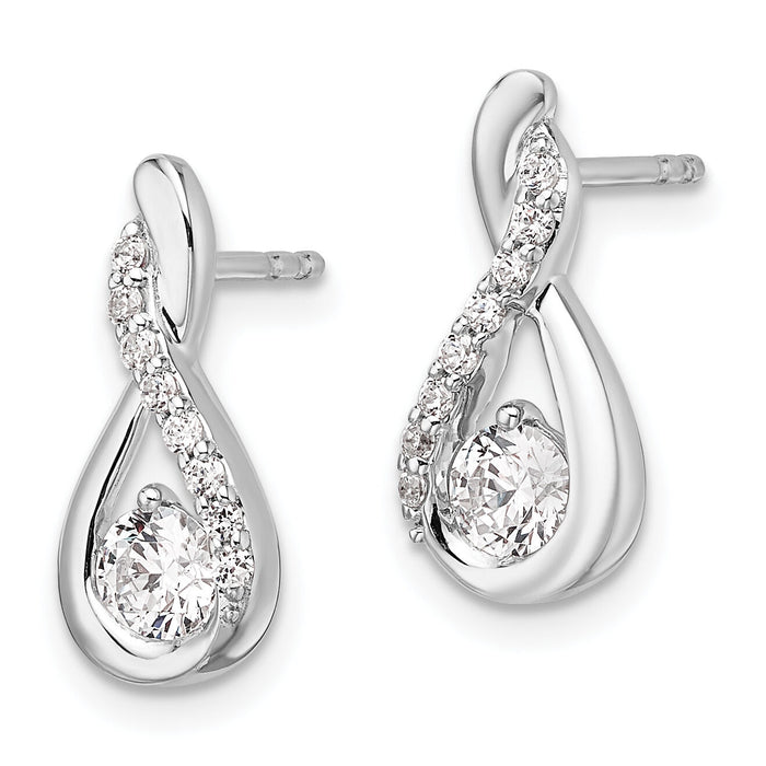 14K White Gold Polished Diamond Complete Tear-drop Post Earrings-EM10227-065-WAA