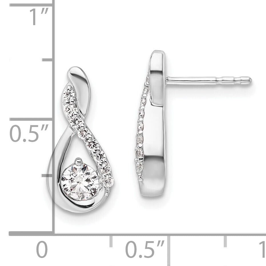 14K White Gold Polished Diamond Complete Tear-drop Post Earrings-EM10227-065-WAA