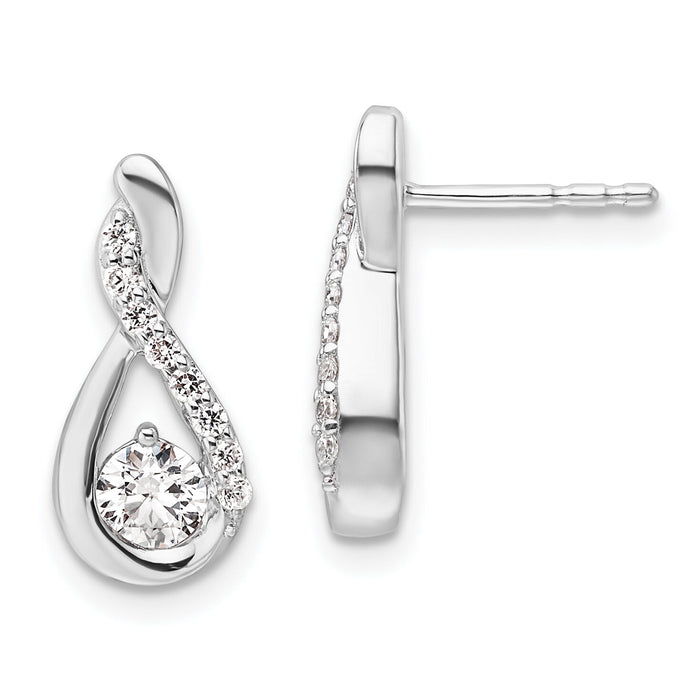 14K White Gold Polished Diamond Complete Tear-drop Post Earrings-EM10227-065-WAA
