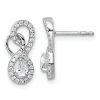 14K White Gold Polished Diamond Infinity Drop Post Earrings-EM10508-050-WAA