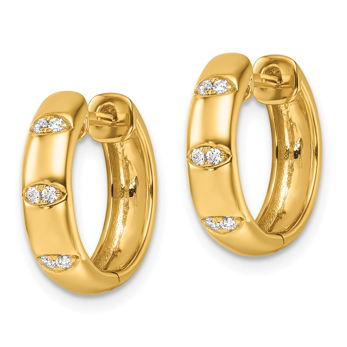 14K Polished Diamond Fancy Huggie Hoop Earrings-EM10800-013-YAA