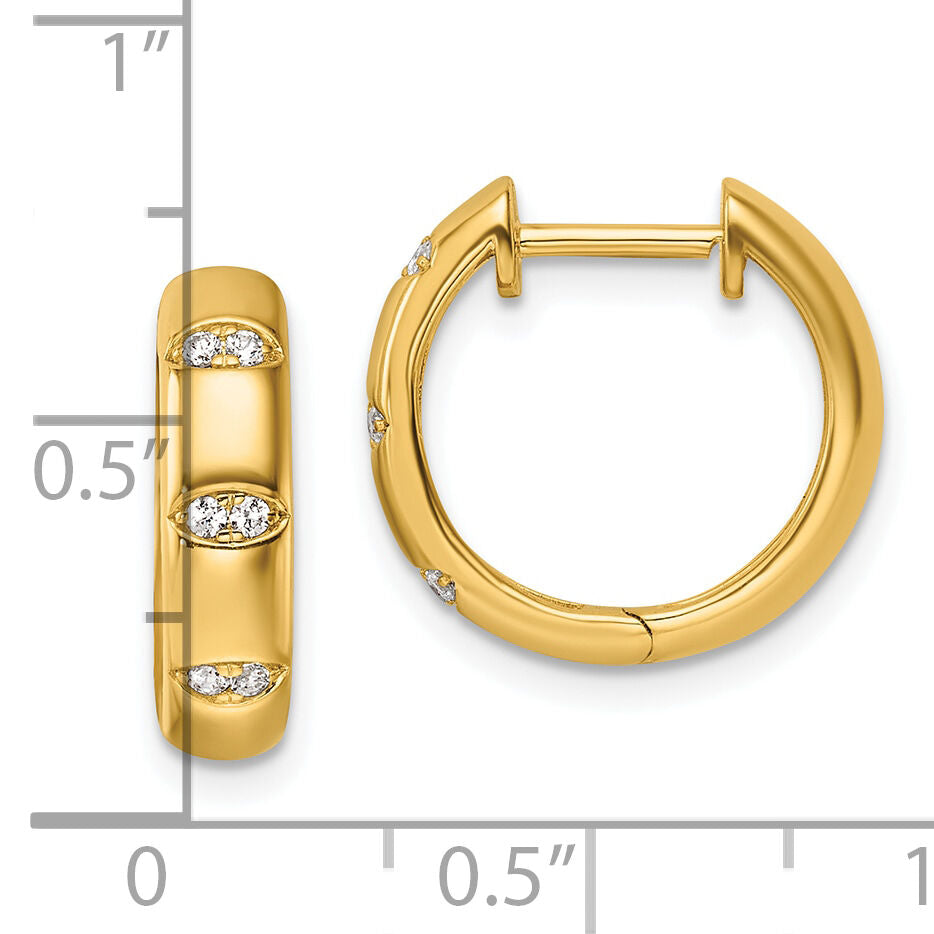 14K Polished Diamond Fancy Huggie Hoop Earrings-EM10800-013-YAA