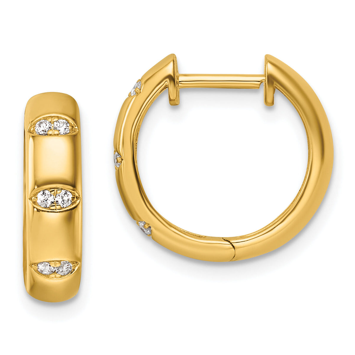 14K Polished Diamond Fancy Huggie Hoop Earrings-EM10800-013-YAA