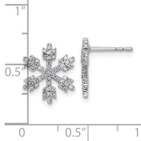 14k White Gold Snowflake Diamond Post Earrings-EM10807-050-WAA