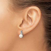 14K White Gold FWC Pearl and Diamond Earrings-EM3625-PL-006-WA