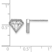 14k White Gold Diamond Gemstone-Shaped Earrings-EM3697-014-WA