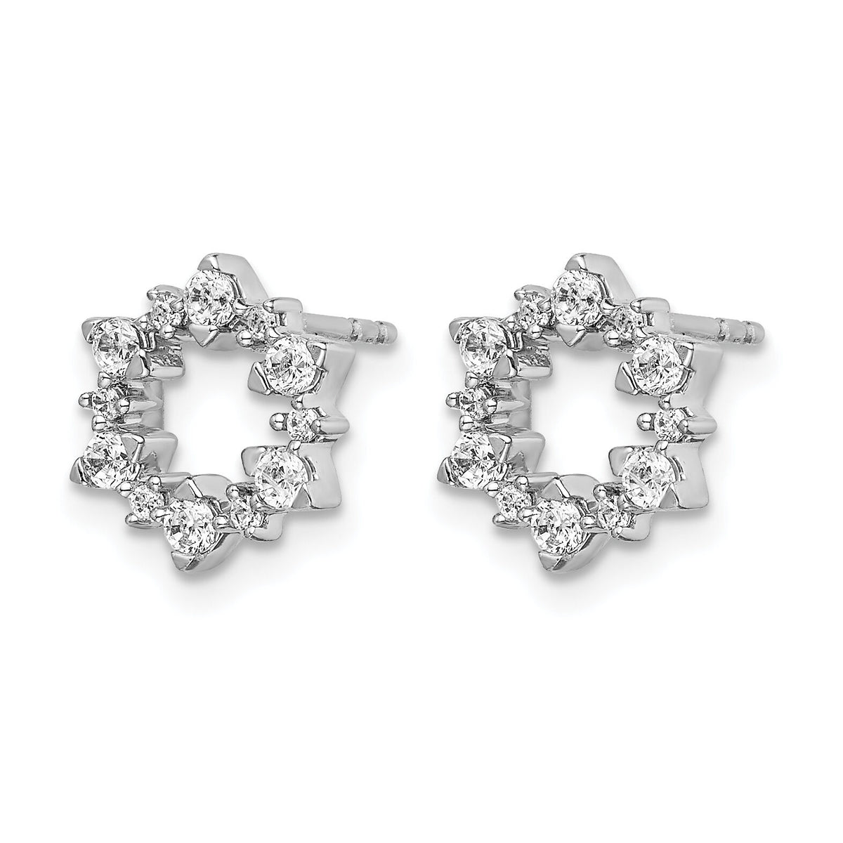 14k White Gold Diamond Fancy Sunburst Earrings-EM3704-040-WA