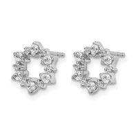 14k White Gold Diamond Fancy Sunburst Earrings-EM3704-040-WA