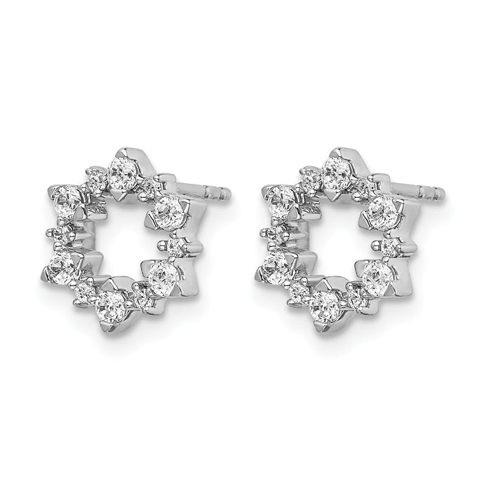 14k White Gold Diamond Fancy Sunburst Earrings-EM3704-040-WA