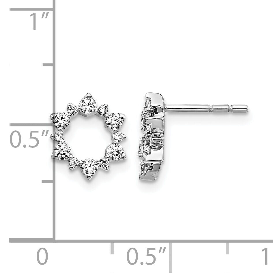 14k White Gold Diamond Fancy Sunburst Earrings-EM3704-040-WA