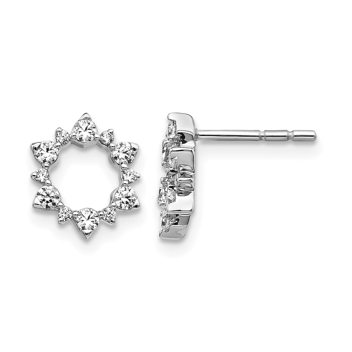 14k White Gold Diamond Fancy Sunburst Earrings-EM3704-040-WA