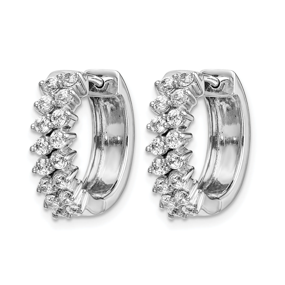 14k White Gold Diamond Hinged Hoop Earrings-EM3717-100-WA