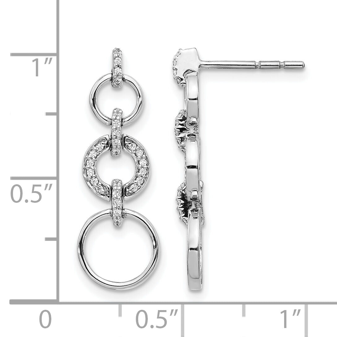 14k White Gold Diamond Fancy Dangle Earrings-EM3719-016-WA