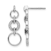 14k White Gold Diamond Fancy Dangle Earrings-EM3719-016-WA