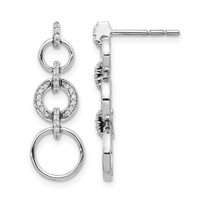 14k White Gold Diamond Fancy Dangle Earrings-EM3719-016-WA