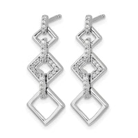 14k White Gold Diamond Fancy Dangle Earrings-EM3720-014-WA