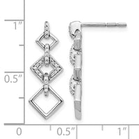 14k White Gold Diamond Fancy Dangle Earrings-EM3720-014-WA