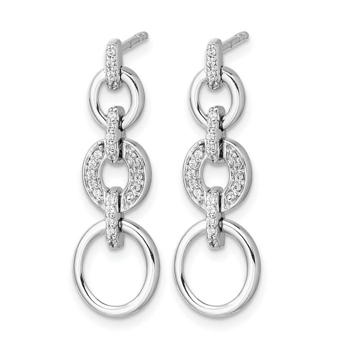 14k White Gold Diamond Fancy Dangle Earrings-EM3721-014-WA