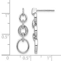 14k White Gold Diamond Fancy Dangle Earrings-EM3721-014-WA