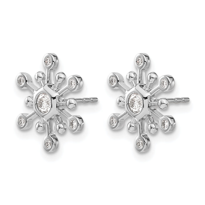 14k White Gold Diamond Snowflake Earrings-EM3813-025-WA