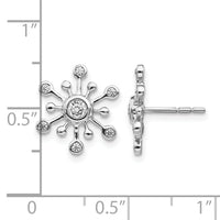 14k White Gold Diamond Snowflake Earrings-EM3813-025-WA