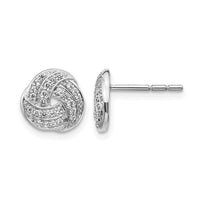 14k White Gold Diamond Love Knot Earrings-EM3834-025-WA