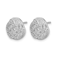 14k White Gold Diamond Love Knot Earrings-EM3834-050-WA