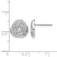 14k White Gold Diamond Love Knot Earrings-EM3834-050-WA