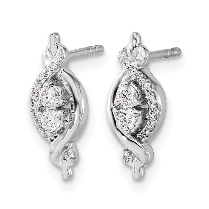 14k White Gold Diamond Fancy Earrings-EM3838-025-WA