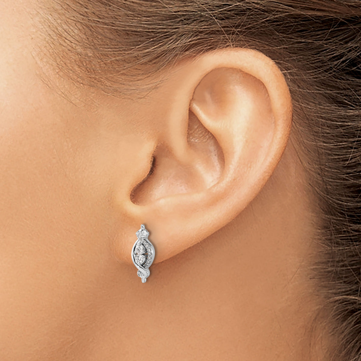 14k White Gold Diamond Fancy Earrings-EM3838-025-WA