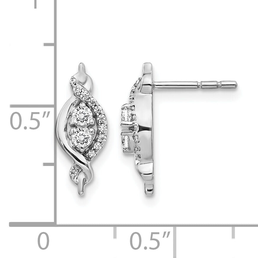 14k White Gold Diamond Fancy Earrings-EM3838-025-WA